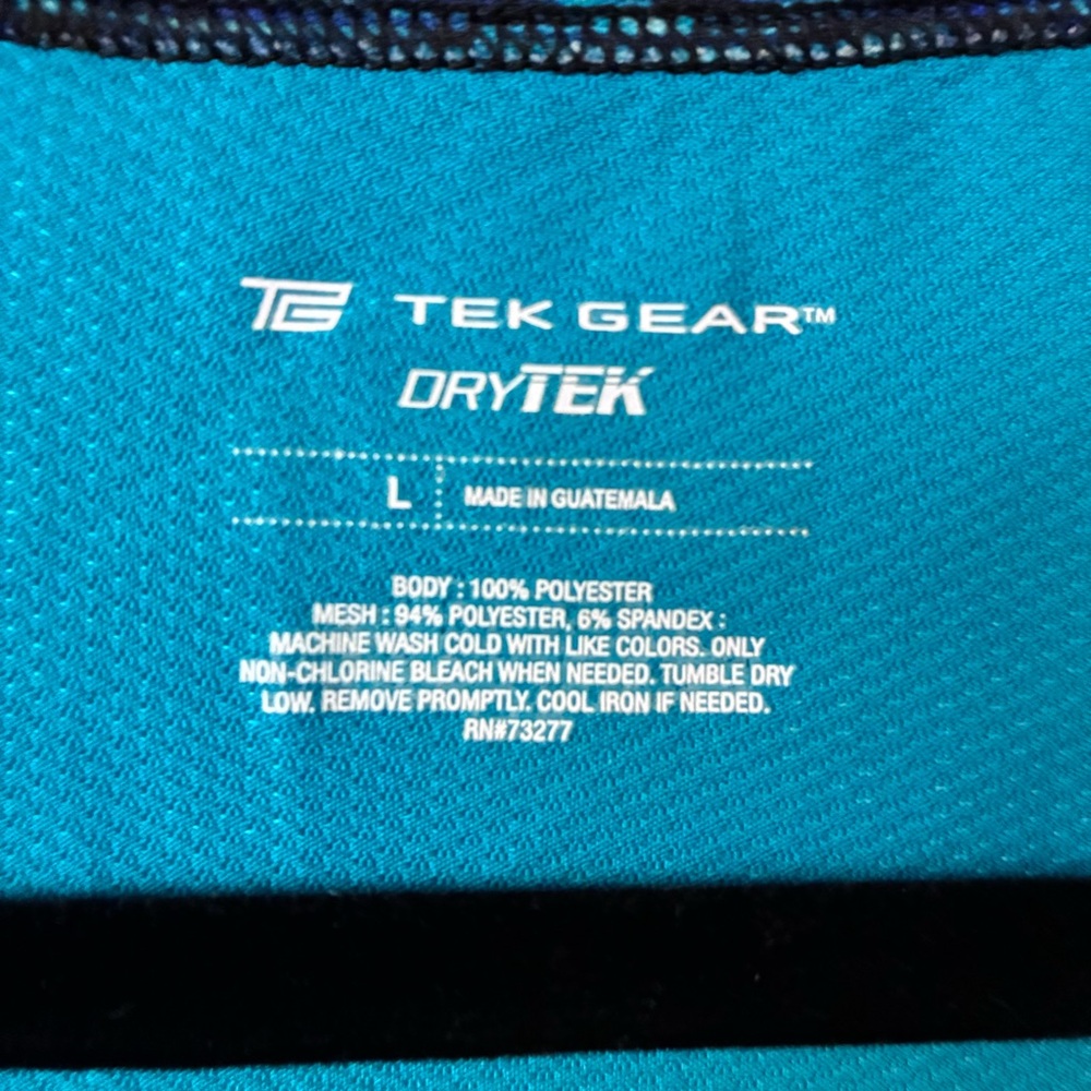 Tek Gear DryTEK Blue Green and Black workout Tank Top - Picture 2 of 4